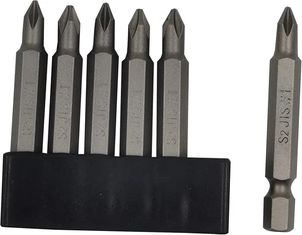 6Pcs 50Mm JIS Screwdriver Bit Set with Magnetic Tip,1/4 Hex Shank, S2 Alloy Stee