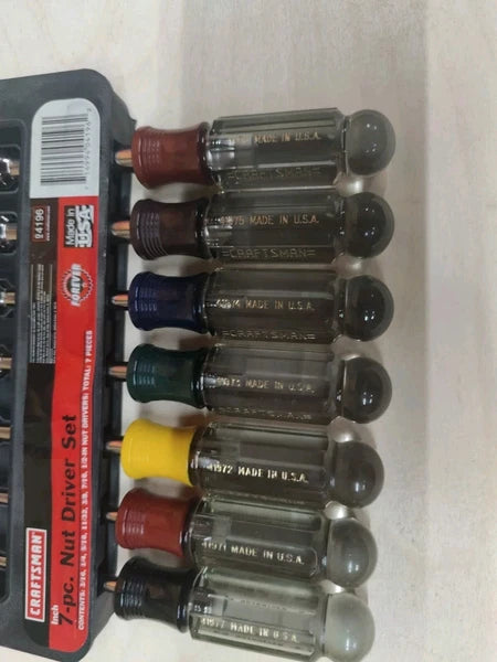 Craftsman USA 9-4196 Nutdriver Set 7 Pc w/ wall holder 3/16" thru 1/2"  H Series