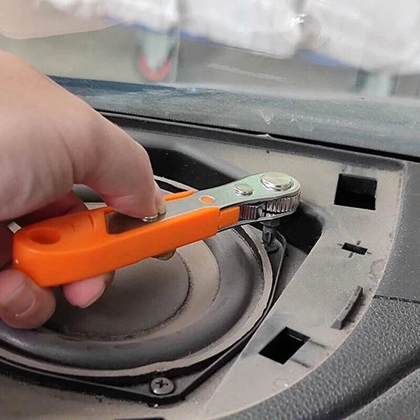 Ratcheting Right Angle Screwdriver Hex Drive 90 Degree Offset + 10pc Bits Set US