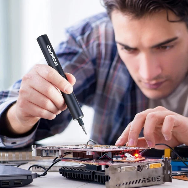 WORKPRO 20 in 1 Electric Precision Screwdriver with Magnetizer and S2 Steel Bits