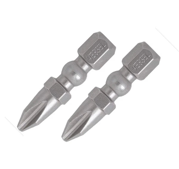 Vessel 2pc Phillips JIS Impact Ball Torsion Bit Set PH2 x 1'' Made In Japan