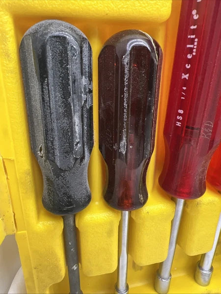 XCELITE Cooper Tools 10 PC Standard Hollow-Shaft Nutdriver Set HS-6-18 NOS USA