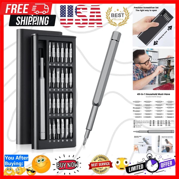 49pc Small Precision Screwdriver Set Magnetic Electronics Laptop Phones Drones
