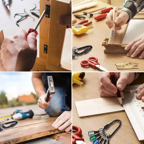 6Pcs 1/4" Hex Shank Quick Release Keychain Screwdriver Drill Bit Holder Bits Set