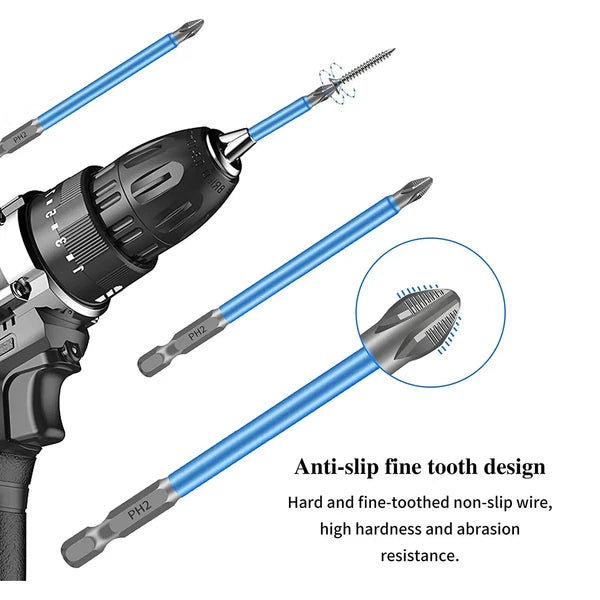 7~21 Magnetic screwdriver bit Bits set PH2 Anti-slip Hex Shank Screw Cross Head