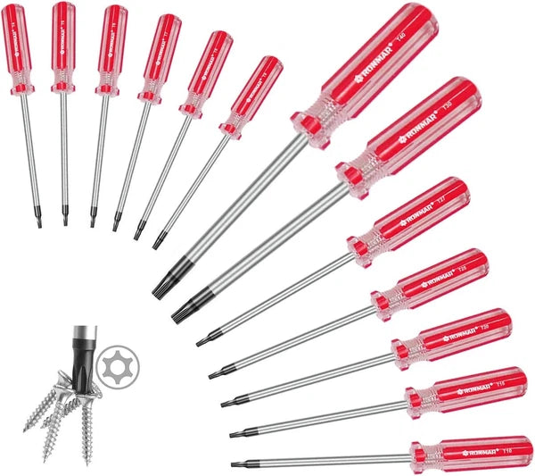 13-Piece Magnetic Torx Screwdrivers Set, Security Tamper Proof, T4、T5、T6、T7、T8、T