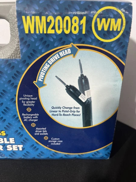 Rechargeable Screwdriver Set 41 Pieces 3.6V Pivoting Head. With Case. New Sealed