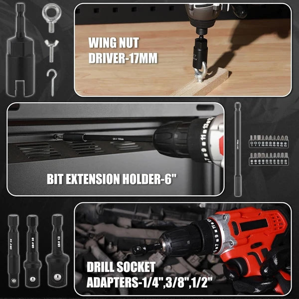 Versatile 55-Piece Nut Driver Set with Magnetic Extensions for DIY Projects