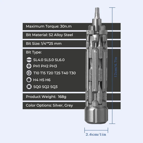 Screwdriver Set Multi-Function Hand Repair Tool with Torx Phillips Magnetic Bits