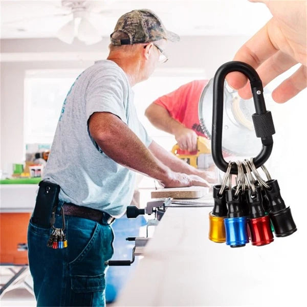 28PCS 1/4" Hex Shank Quick Release Keychain Screwdriver Drill Bit Holder Bit Set