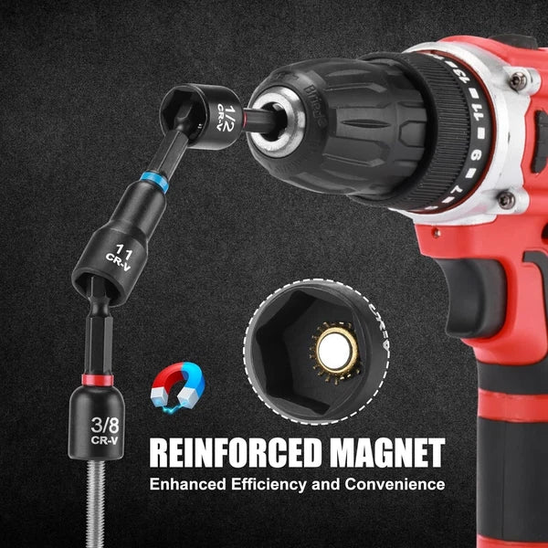 Versatile 55-Piece Nut Driver Set with Magnetic Extensions for DIY Projects