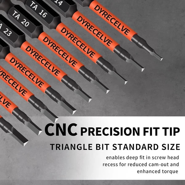 10-Pack Triangle Screwdriver Set - Premium S2 Steel Triangle Bit Set (2.56" Long