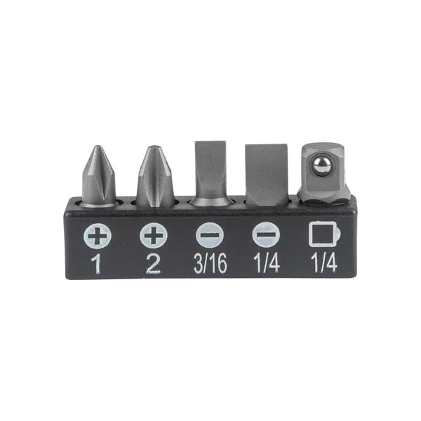 1/4 In. Drive Electrician'S Mini Ratchet with Screwdriver Bits and Adapter