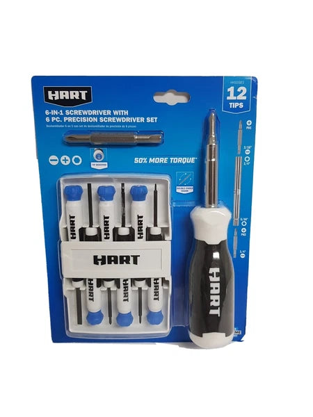 HART 6-in-1 Screwdriver and Precision Set