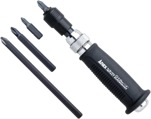 ANEX 1903-S Mini Impact Screwdriver with 4 Bits From Japan