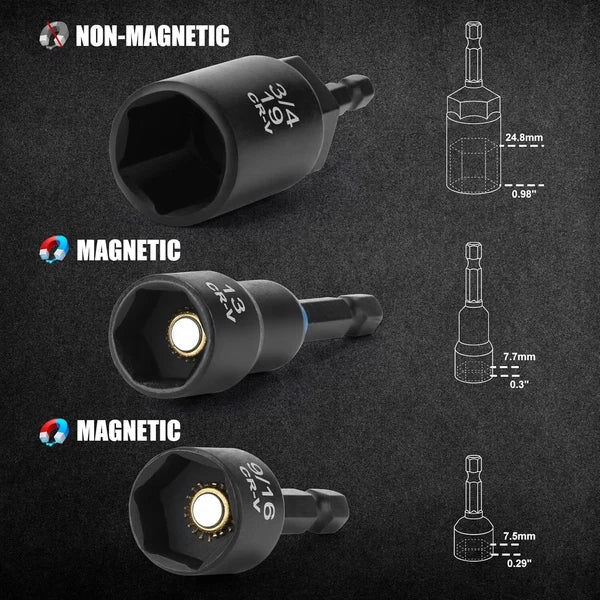 Versatile 55-Piece Nut Driver Set with Magnetic Extensions for DIY Projects