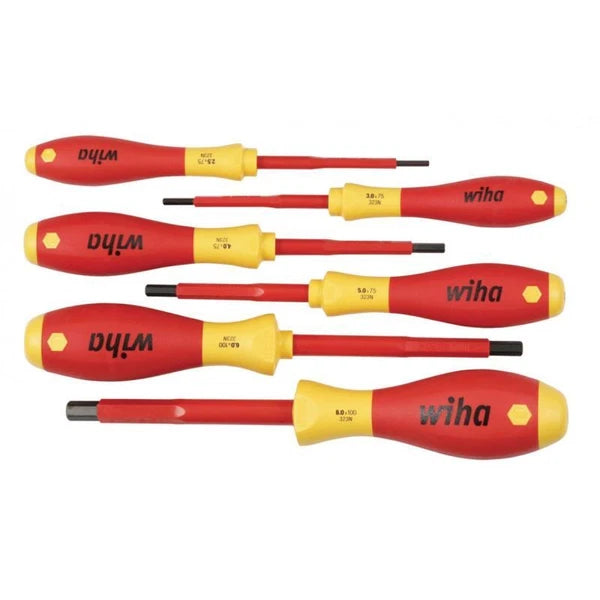 Wiha Tools 32366 Insulated Hex Metric Screwdriver Set, 6 Pc.