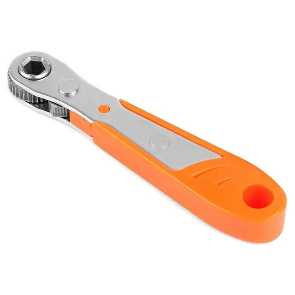 Ratcheting Right Angle Screwdriver Hex Drive 90 Degree Offset + 10pc Bits Set US