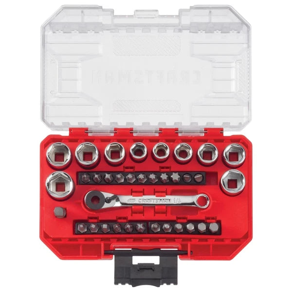 Craftsman 1/4" drive Metric and SAE Right Angle Ratcheting Bit Driver Set 35 pc