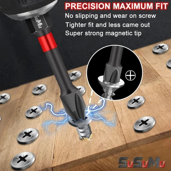 Precision Magnetic Phillips Bit Set - 4-Inch, High Torque with Storage Case