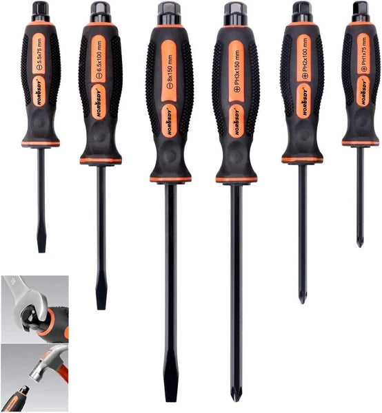 6-Pieces Magnetic Screwdriver Set for Fastening, Chiselling Loosening Screw