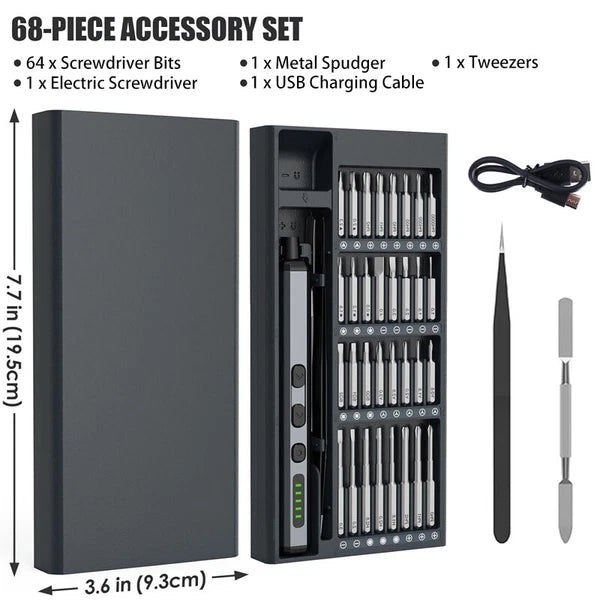 68 in 1 Precision Electric Screwdriver Cordless Magnetic Phone Repair Tool Set