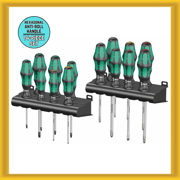 Wera “KRAFTFORM BIG PACK SERIES 300” Screwdriver 14-piece Set with Racks (NEW)