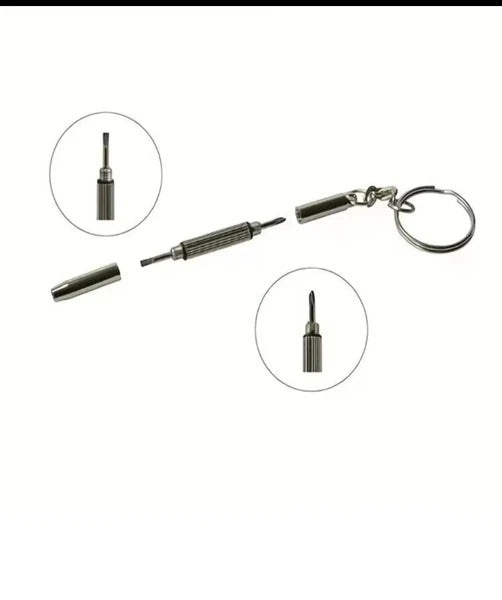 3 In 1 Mini Screwdriver Keyring Repair Set Multi Tool For Glasses, Phone, Watch