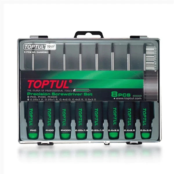NEW - TOPTUL 8-piece Precision Screwdriver Set, LT-1746-000, #GAAW0802