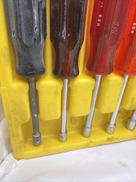 XCELITE Cooper Tools 10 PC Standard Hollow-Shaft Nutdriver Set HS-6-18 NOS USA